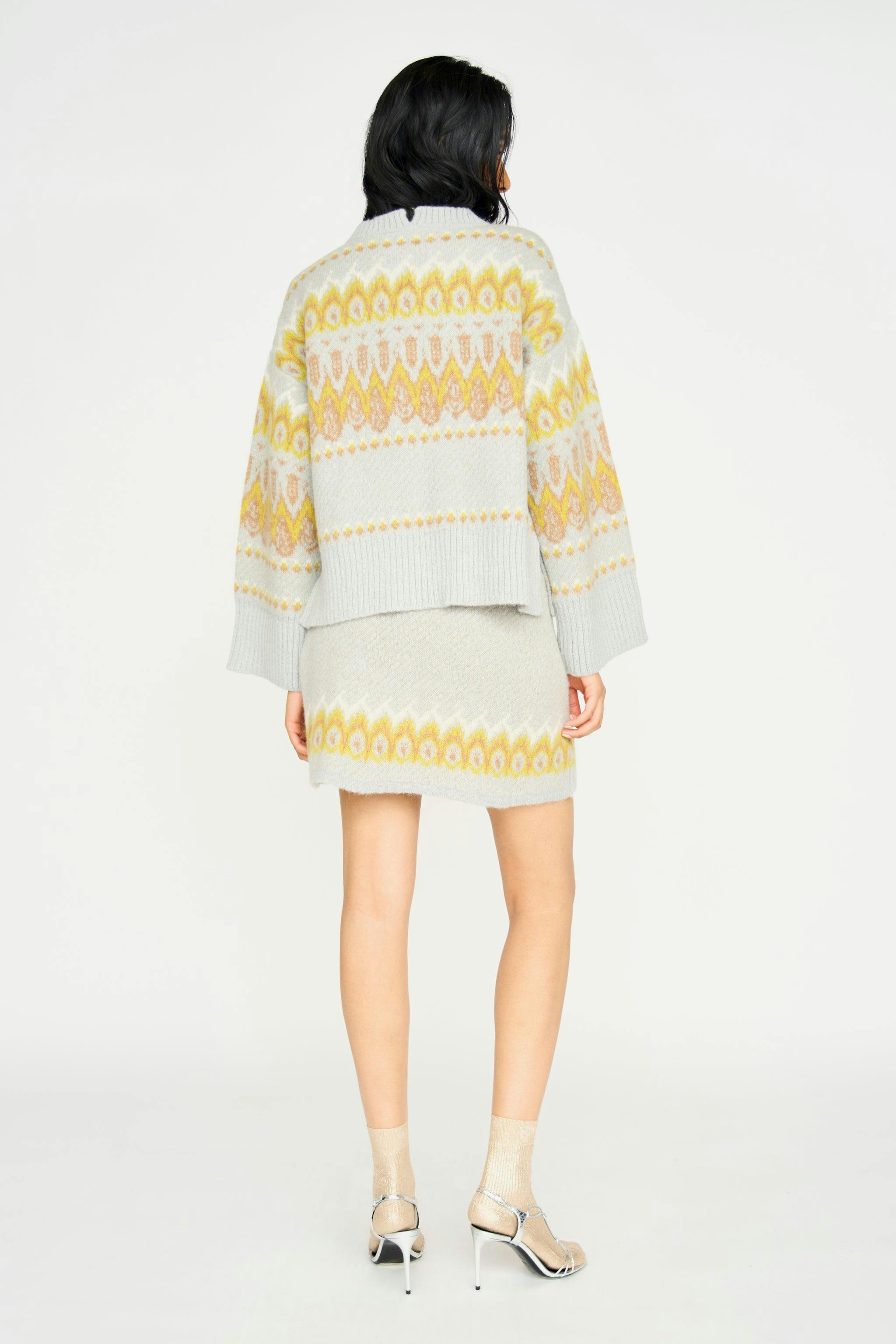 Salida Brushed Fairisle Sweater in Snowdrift