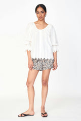 Seville Top in White Vine Eyelet
