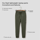 Dash Lightweight Elastic Waist Drawstring Ripstop Pants