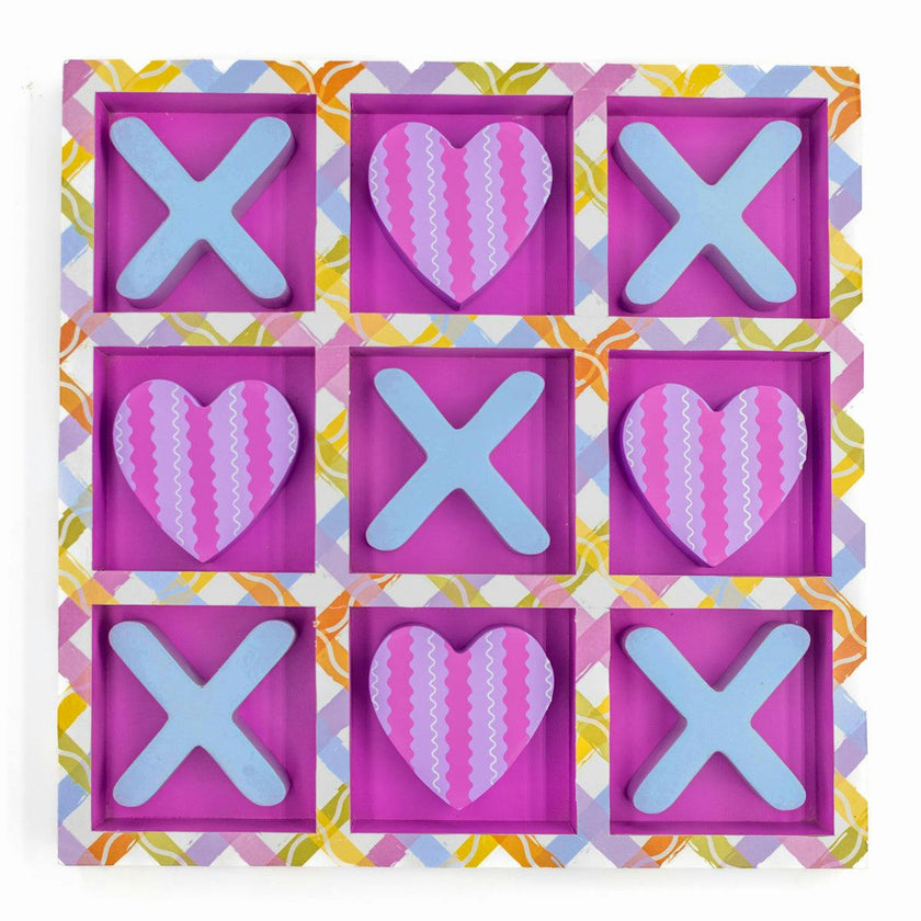 Packed Party Tic-Tac-Totally Fun Preepy Plaid Hearts Game Set