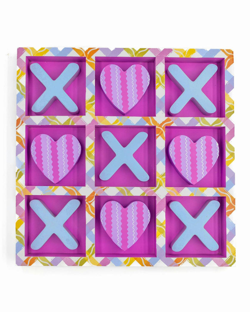 Packed Party Tic-Tac-Totally Fun Preepy Plaid Hearts Game Set