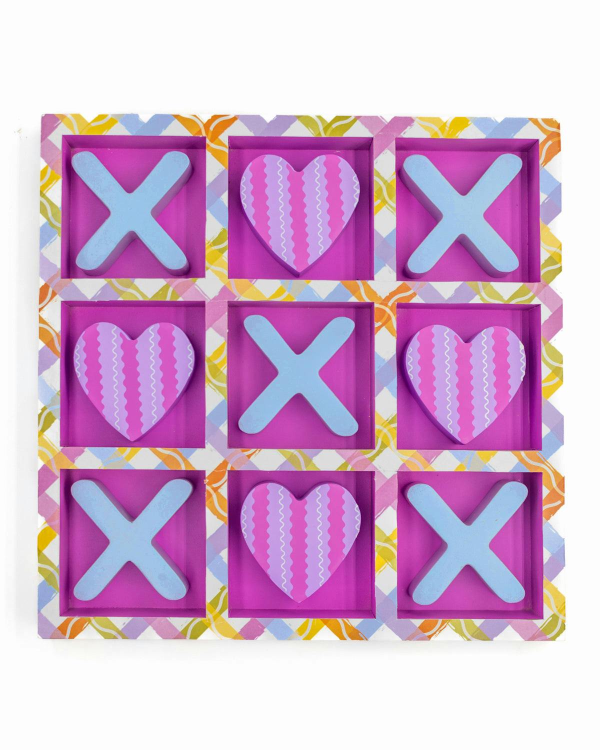 Packed Party Tic-Tac-Totally Fun Preepy Plaid Hearts Game Set