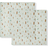 Vintage Surf Bamboo Muslin Two-Piece Burp Cloth Set