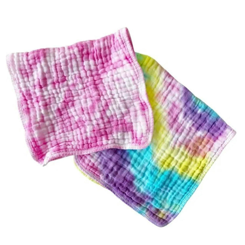 Tie-Dye Burp Cloth Set, Pink Multi