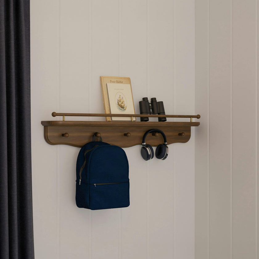 Namesake Kids Liberty 31" Wall Shelf with Hooks