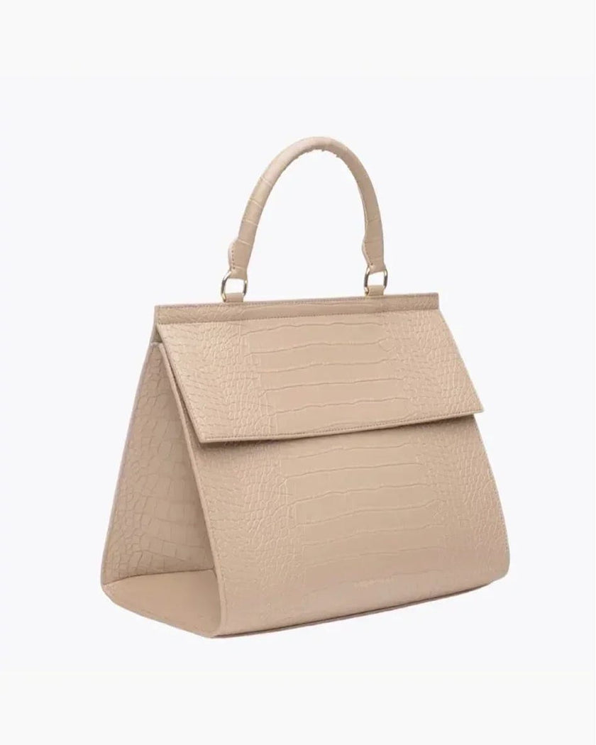 Large, Insulated, Chic Lunchbox, Cream Croc
