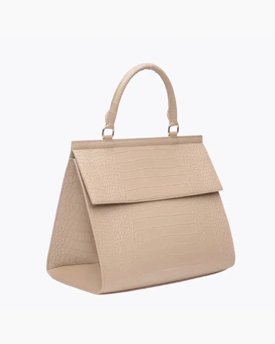 Large, Insulated, Chic Lunchbox, Cream Croc