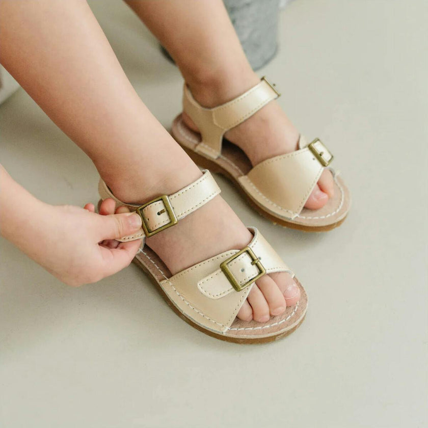 Olivia Leather Buckle Open Toe Sandal