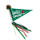 Santa's Coming Mini Pennant Flag, Green