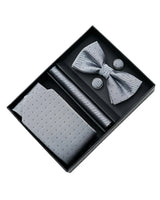 Silver Dotted Tie Set