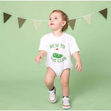New To The Club Patch Short Sleeve Romper - White