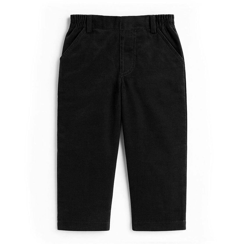 Black Corduroy Fake Fly Pants