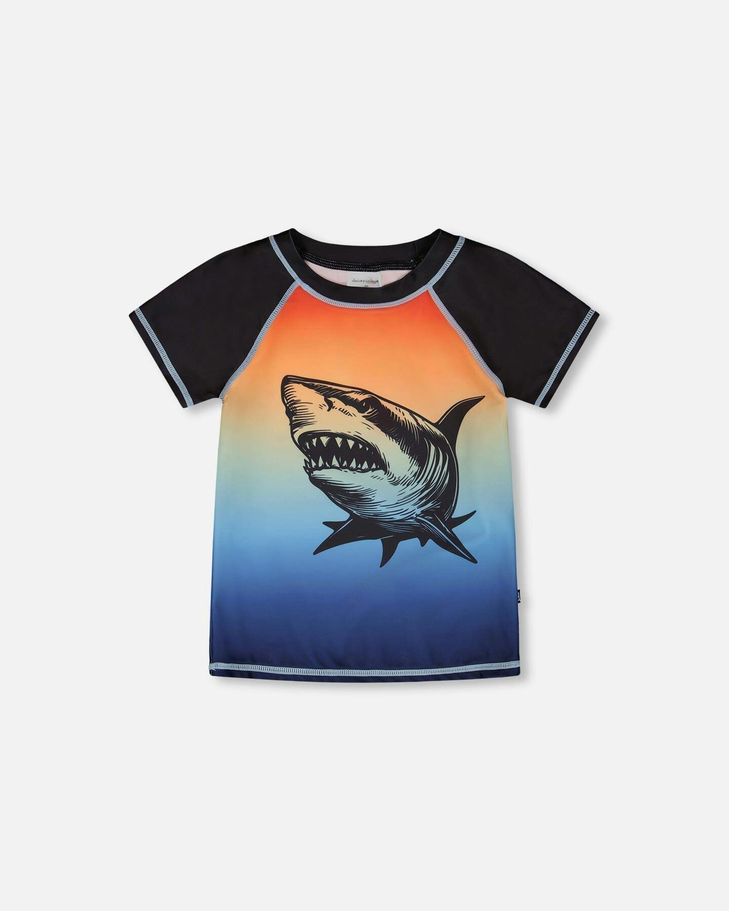 Short Sleeve Rashguard Blue And Orange Gradient
