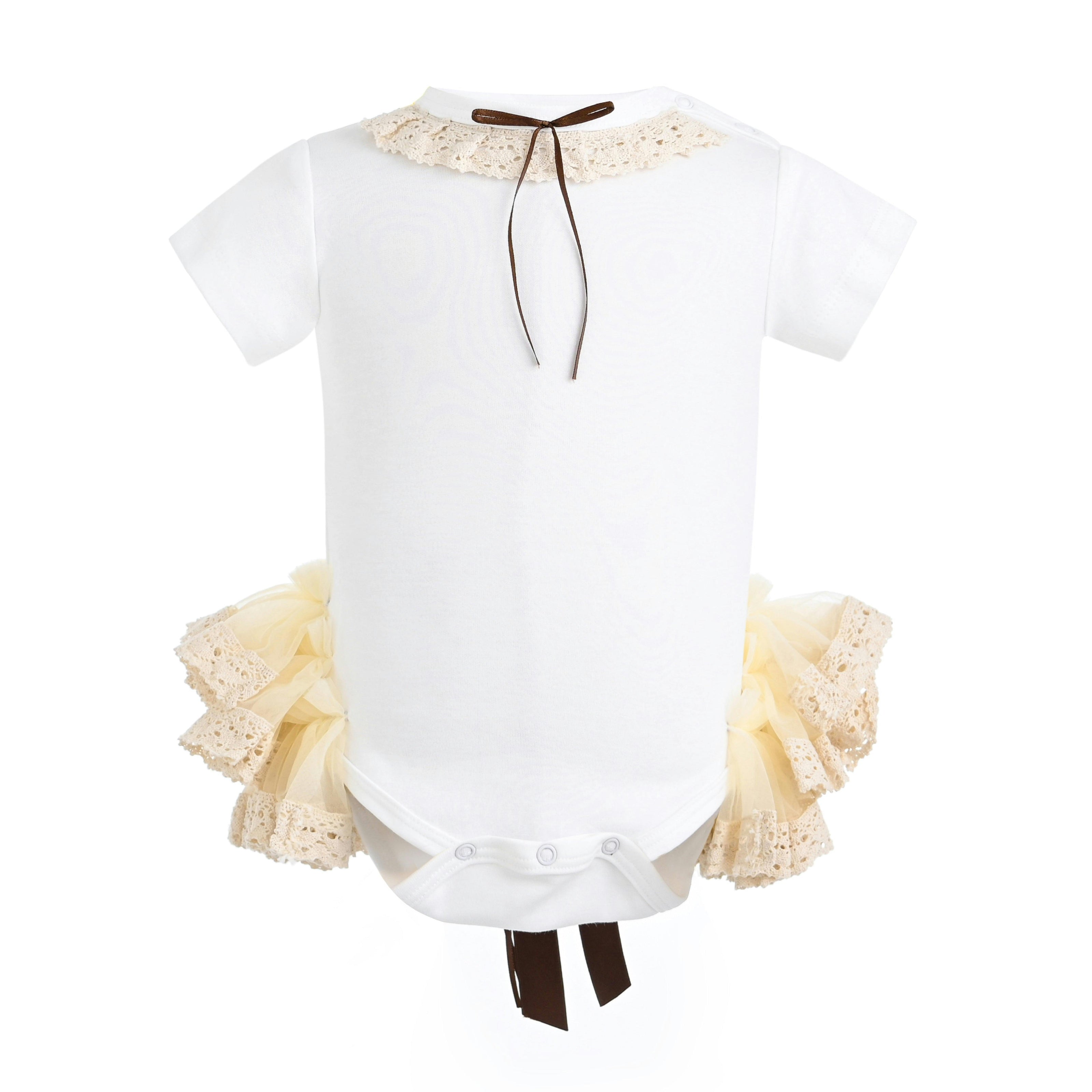 White Elvira Lace Onesie