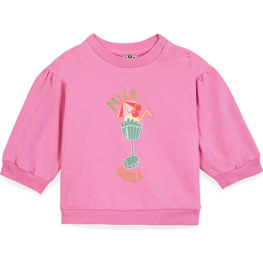 BONTON Chilled Milk Baby Sweatshirt - Rose Fiesta