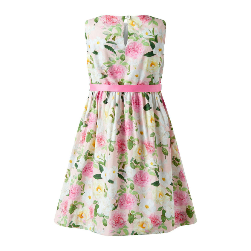 Pink Rose Sash Dress