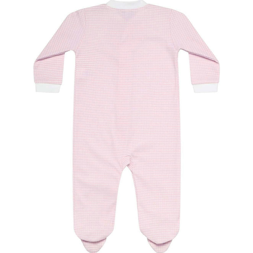 Pink Gingham Zipper Footie