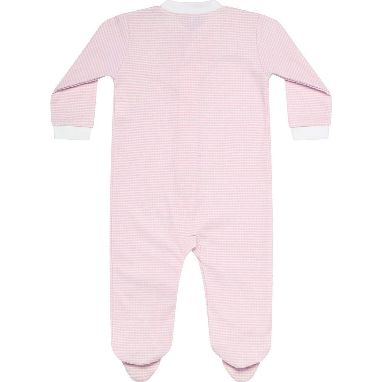 Pink Gingham Zipper Footie
