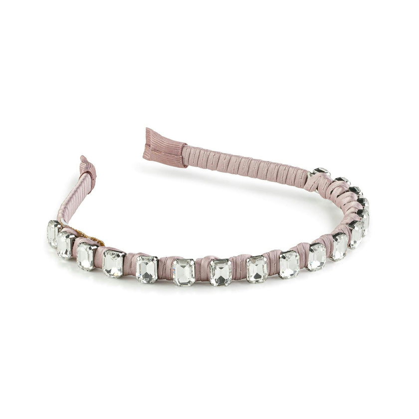 Halo Luxe Crystal Satin Headband - Mauve