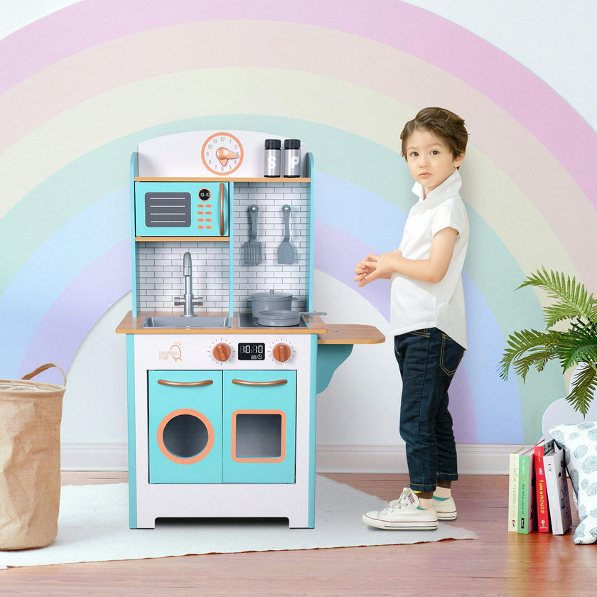 Little Chef Santos Retro Play Kitchen - Petrol/Wood