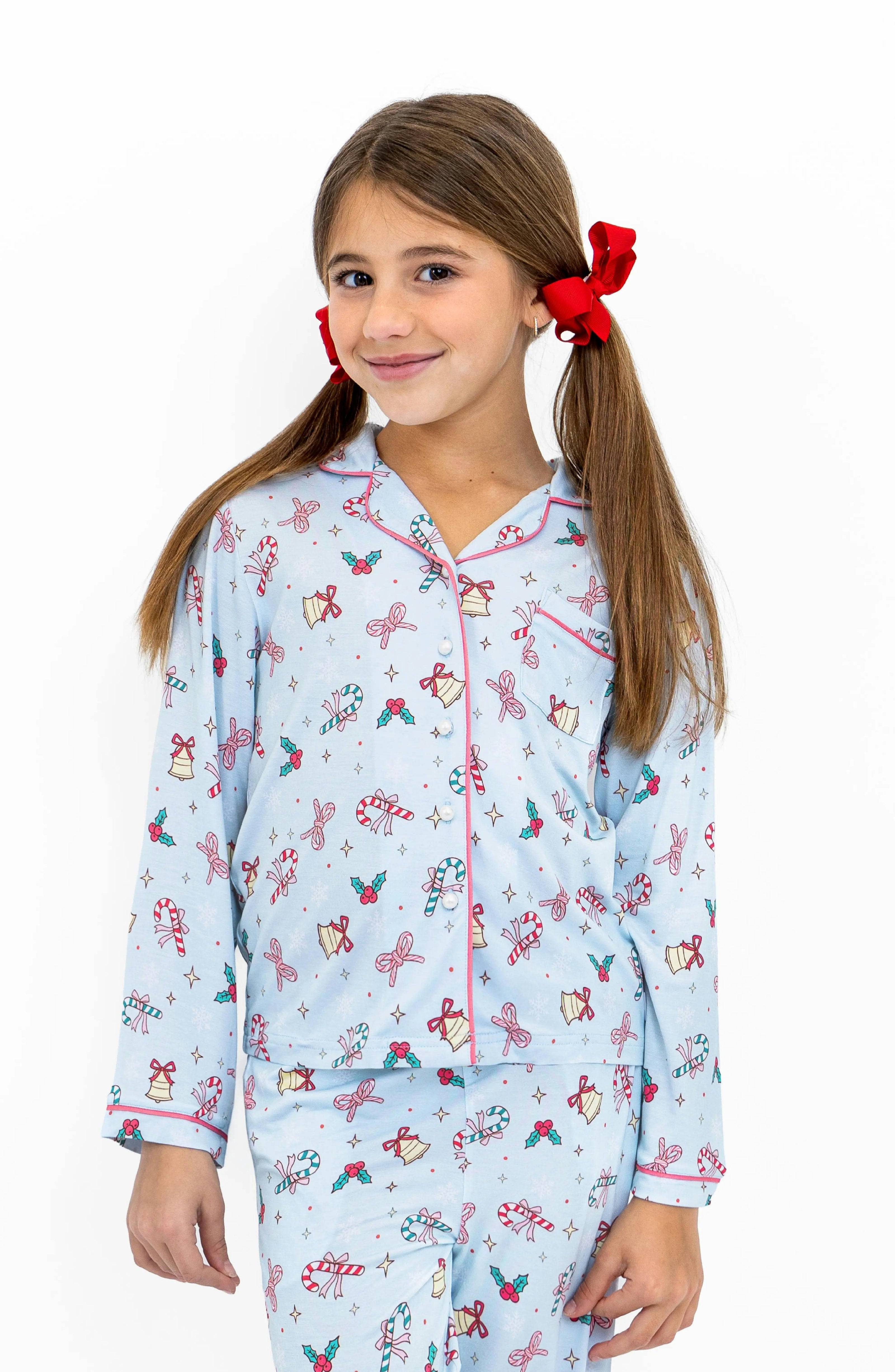 Holiday Bells Long Sleeve Jersey Pajama Pant Set