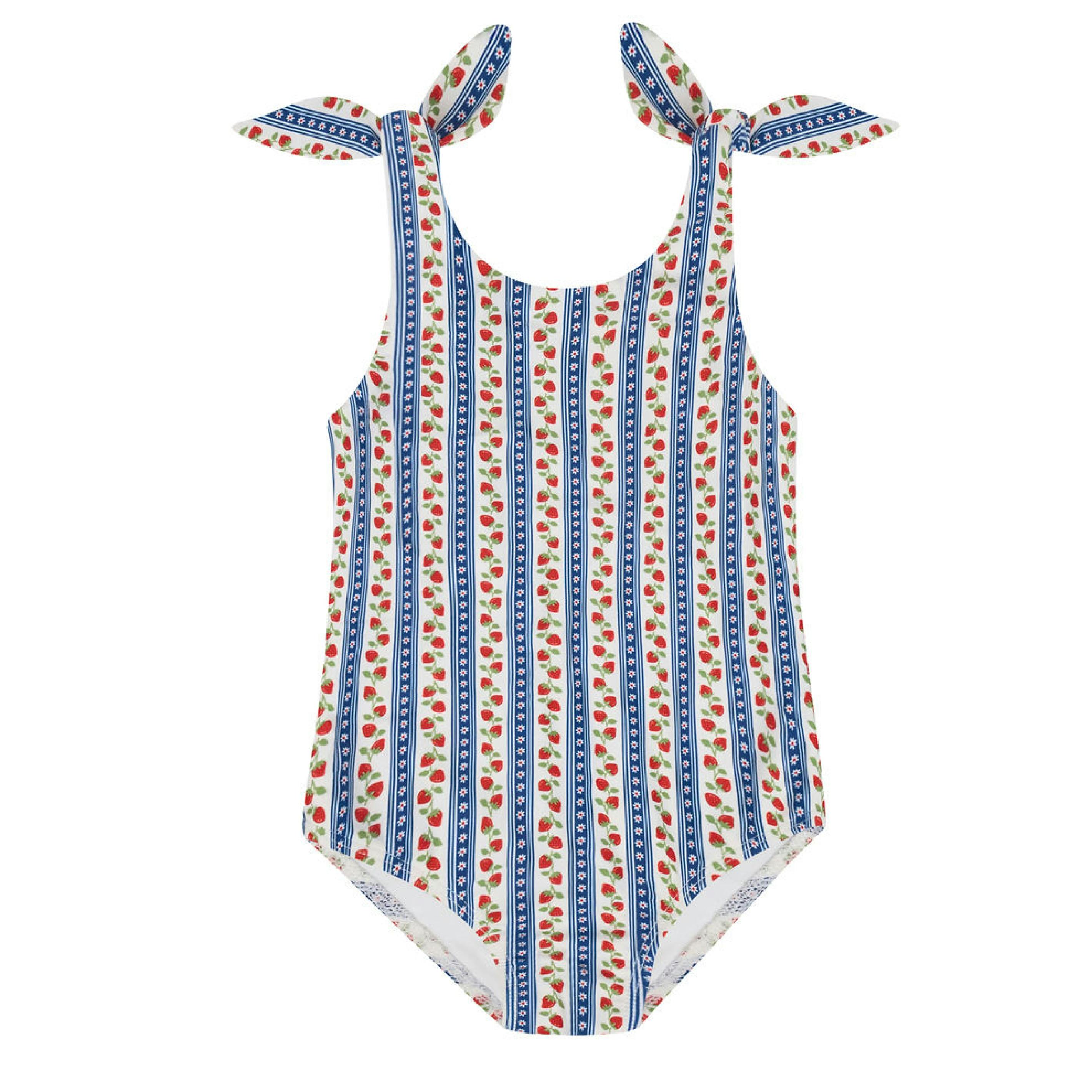 girls strawberry patch tie knot one piece
