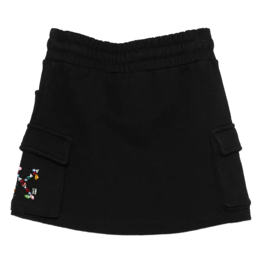 Black Arrow Stones Cargo Skirt