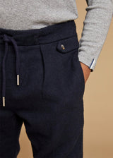 The Navy Flannel Jogger Trousers
