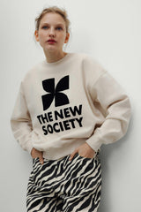 TNS Logo Woman Sweatshirt Whisper White Melange