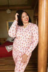 So Soft Henley Pajama Set in Teddy Bear Wreaths
