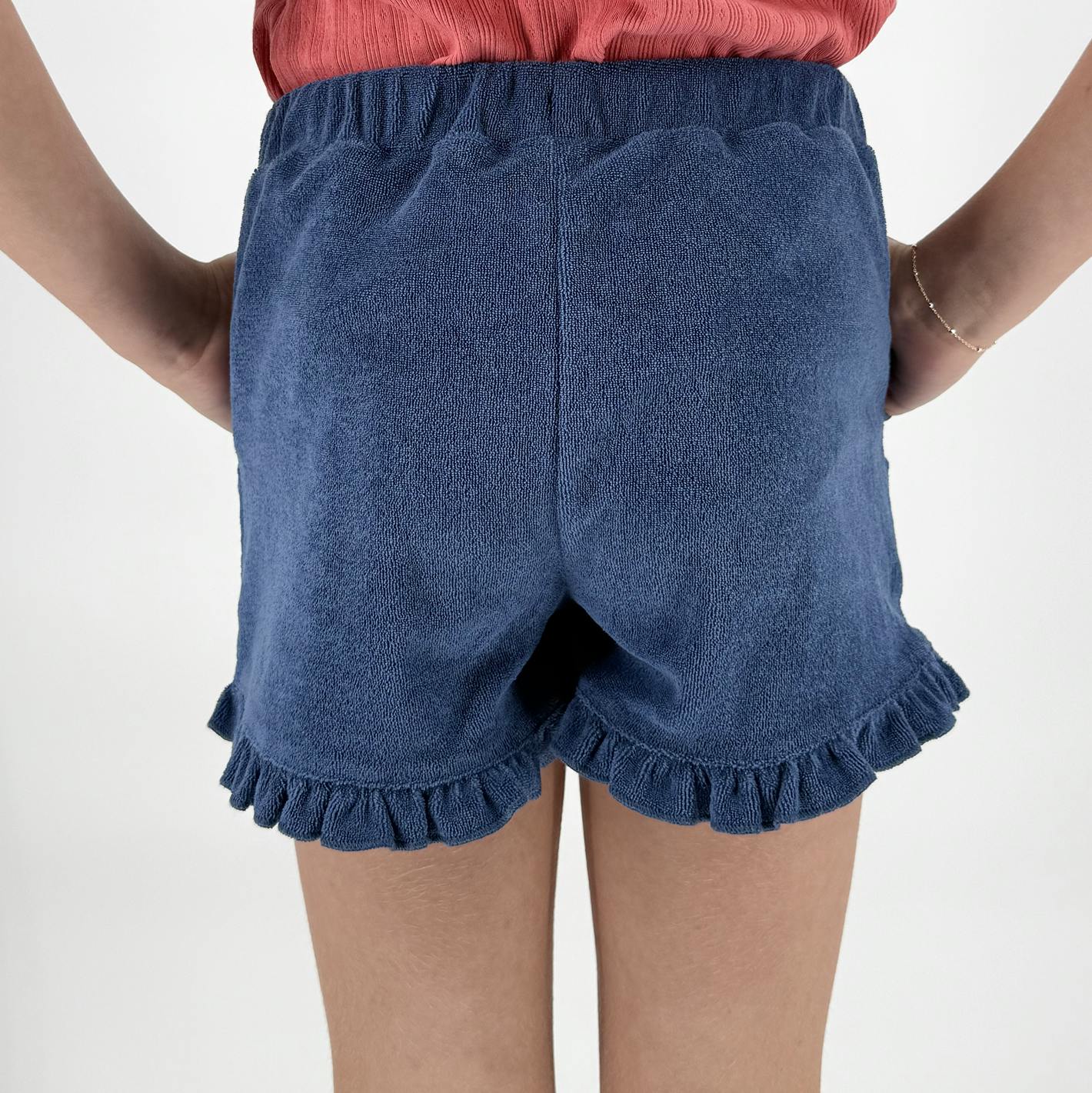 girls newport navy french terry short