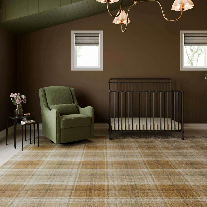 Devon Recliner and Swivel Glider in Olive Boucle