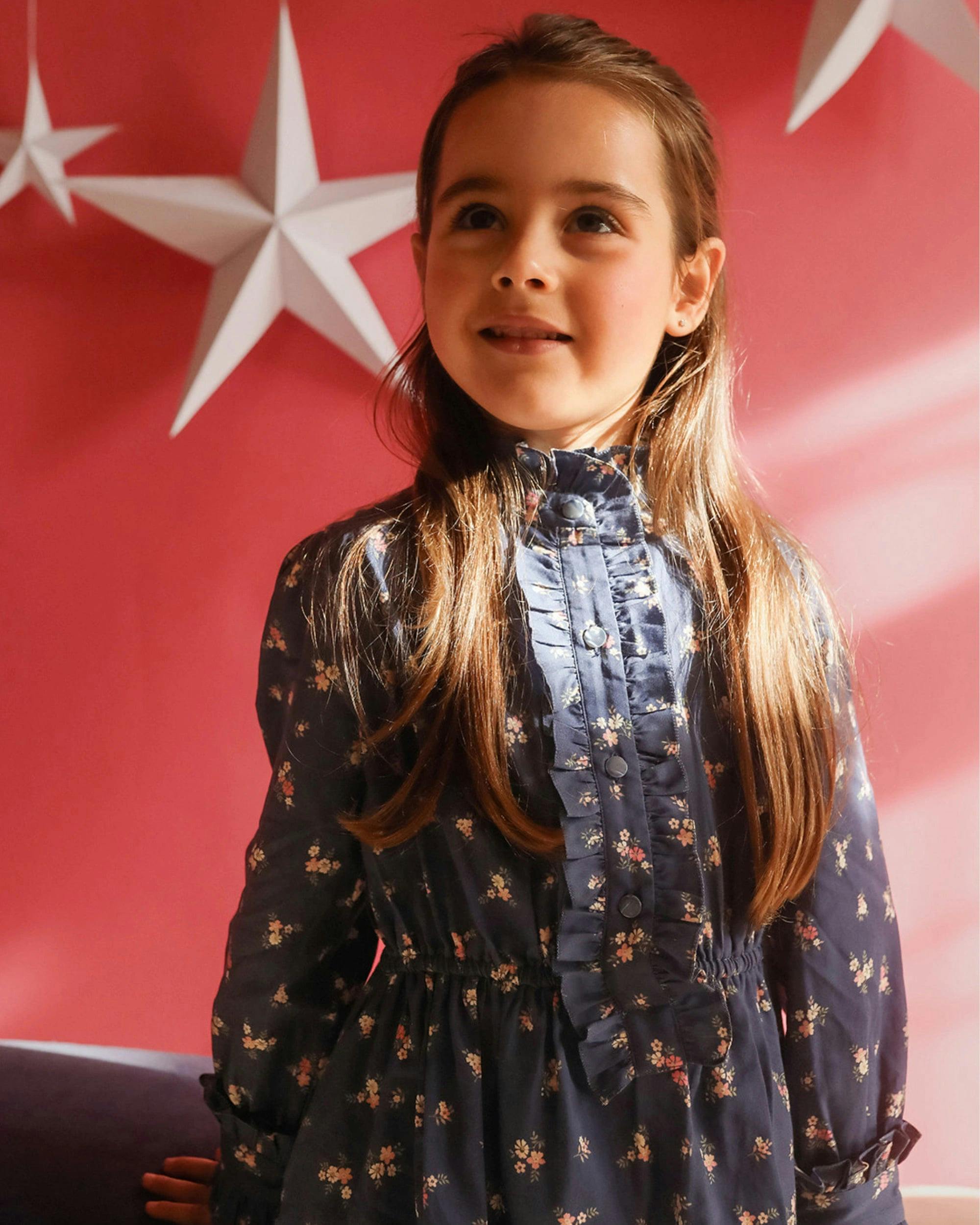 Dawn Dress - Ditsy Bouquet Navy
