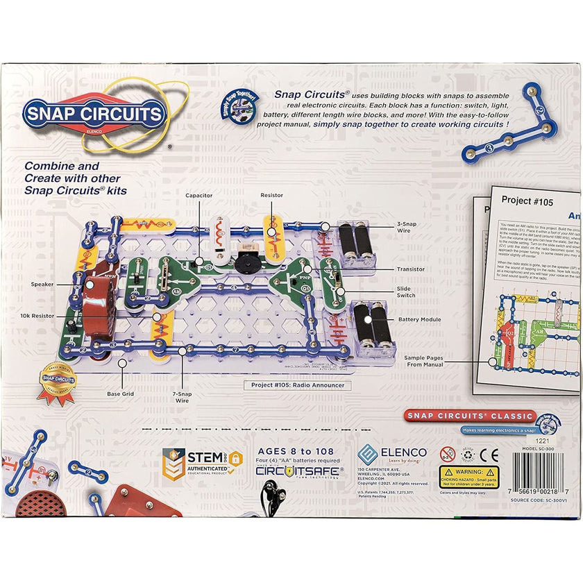 Elenco Snap Circuits SC-300 STEM Science Electronics Kit