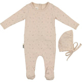 Elegant Leaves Footie and Beanie Set