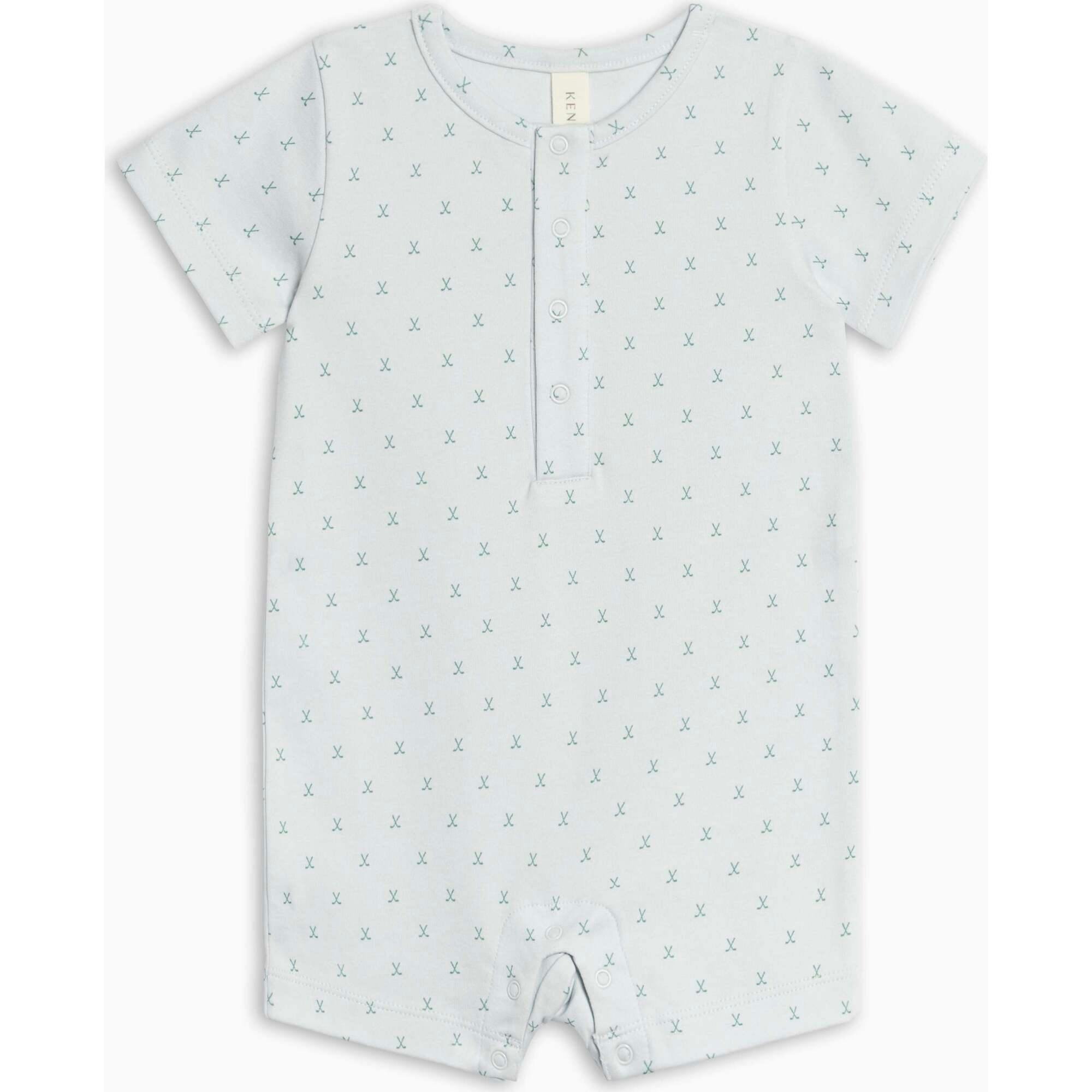 Mason Short Sleeve Romper - Tee Time / Powder + Laguna