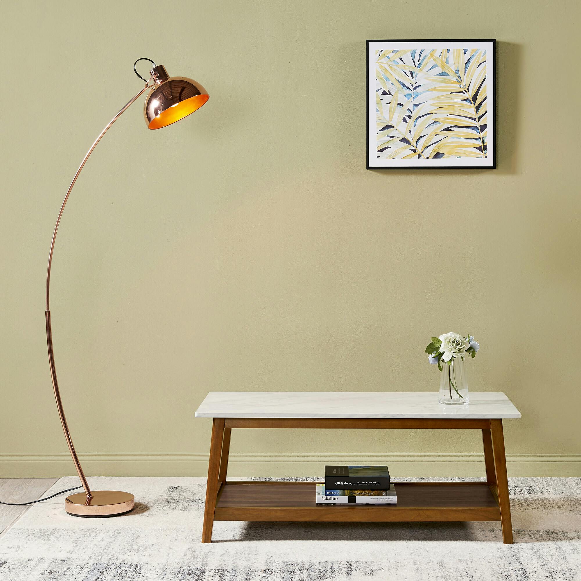 Kingston Wooden Coffee Table with Storage and Marble-Look Top