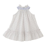 Blue Floral Ruffle Dress