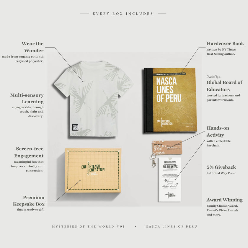 Nasca Wings of Wonder Gift Box with Condor Print Kids Tee, Book, and Activities