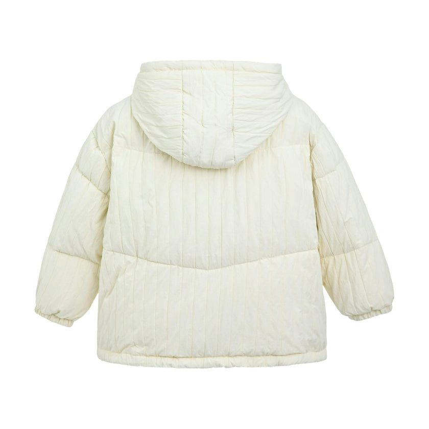 Cream Quilted Bow Pocket Jacket