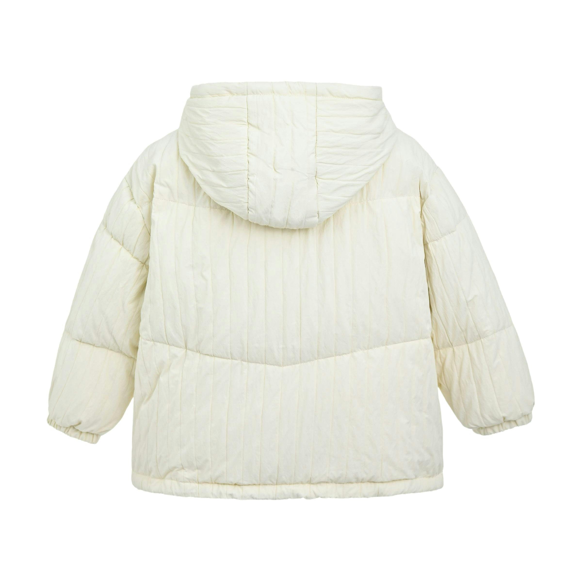Cream Quilted Bow Pocket Jacket
