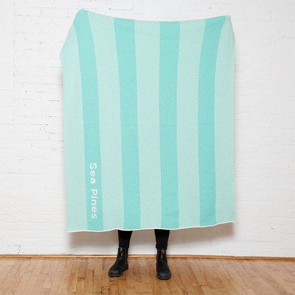 Custom Personalized Sustainable Knit Throw Blanket - Herringbone Stripe