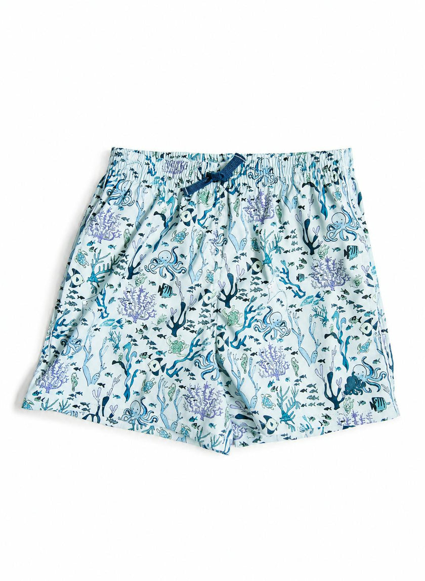 Boys Swim Short - Blue Coral Reef