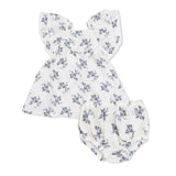 Belle Rosette Dot - V-Neck Dress and Bloomer
