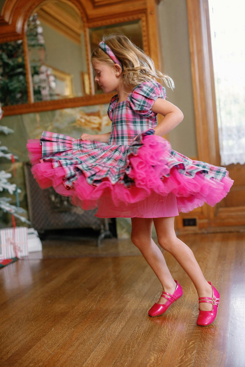 Mini Scottie Dress in Vibrant Plaid