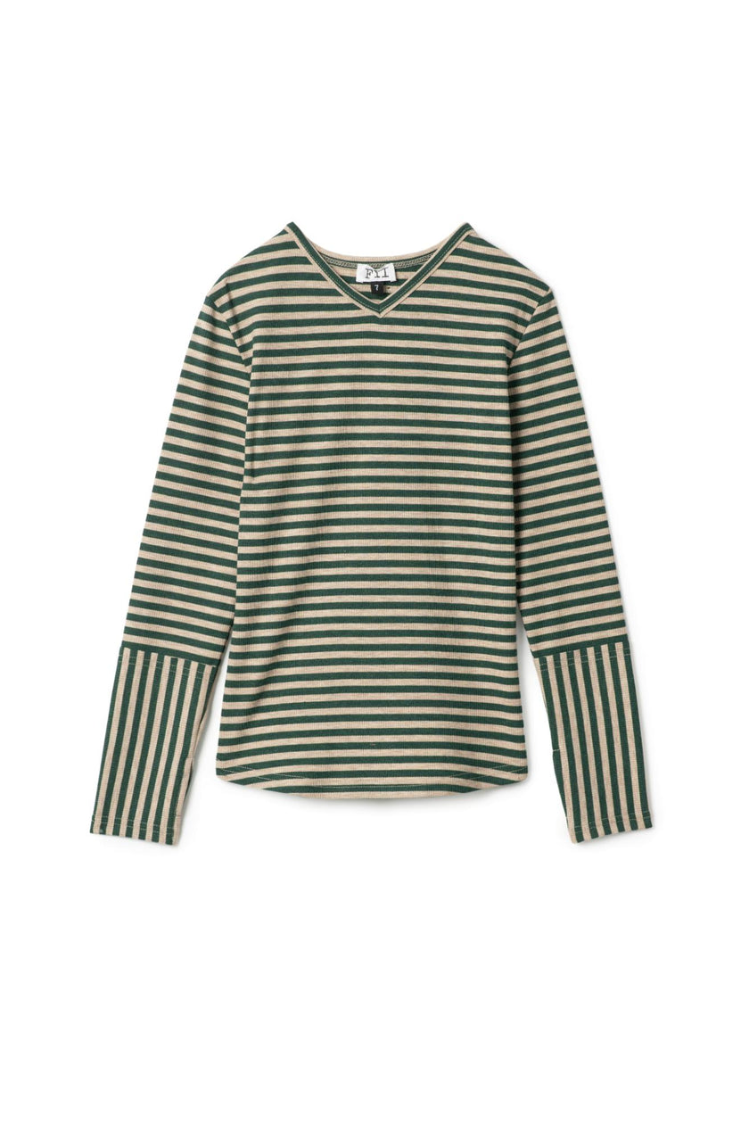 Stripped Vneck Top