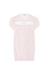Pink Herringbone Embroidered Gown