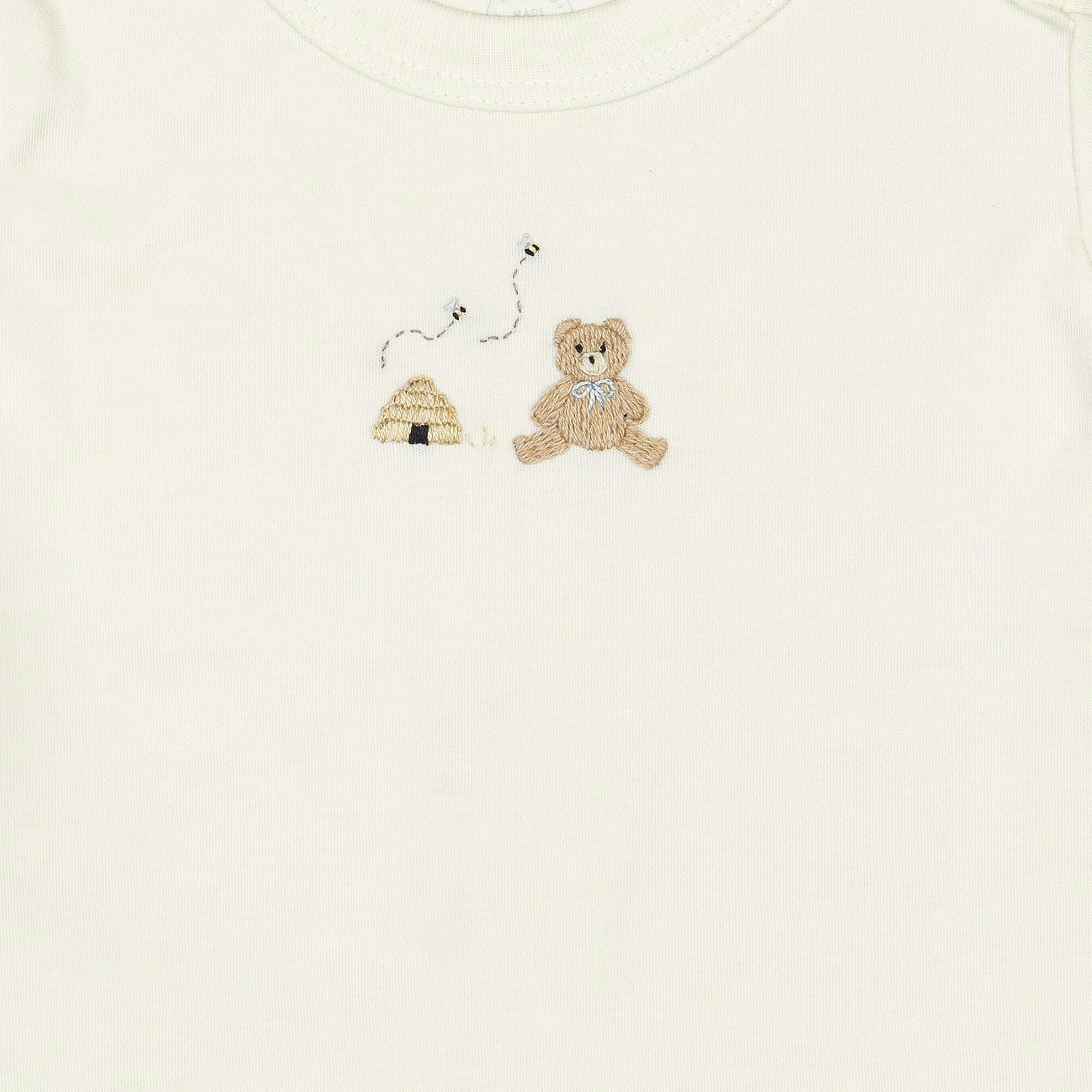 Pima Embroidered Pajama Set in Honey Bear
