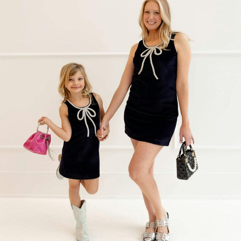 Women's Velvet Bow Princess Dress