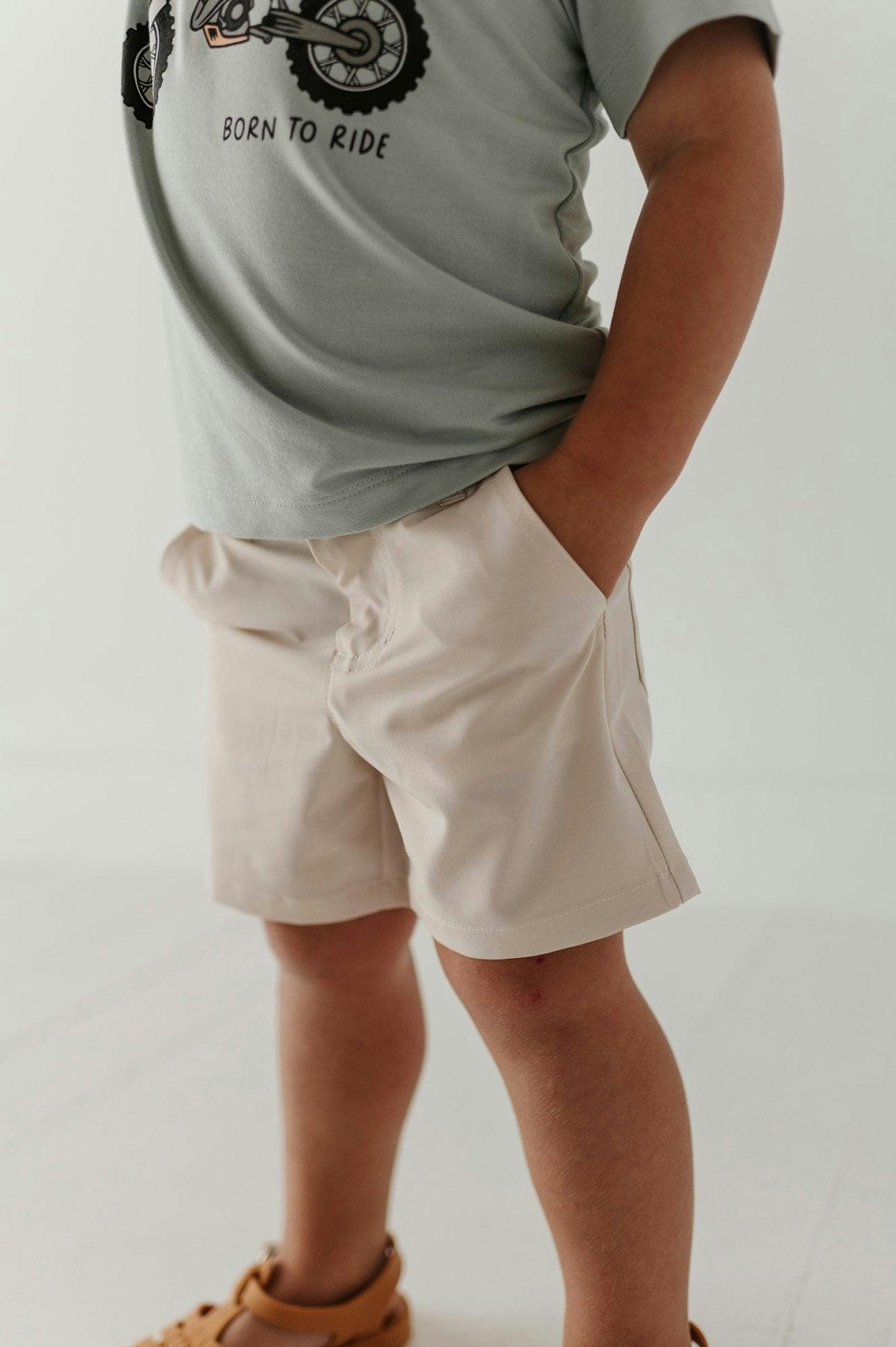 Boys Dressy Shorts in Sand